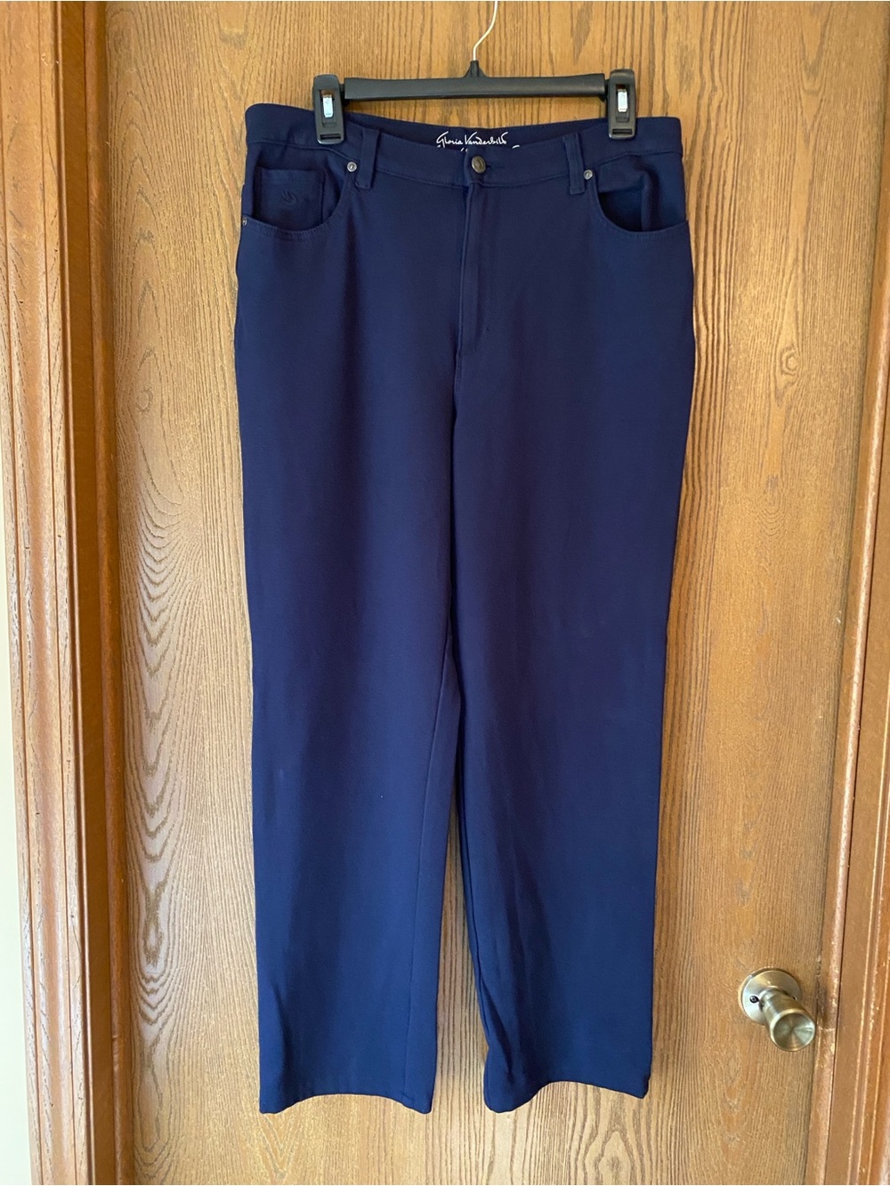 Gloria Vanderbilt - Amanda Straight Leg Ponte Pant, Navy, Sz 14